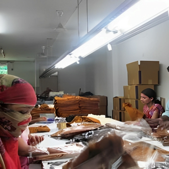 Packing and export preparation at KK Fashion Exports